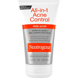 Neutrogena All In 1 Acne Control Daily Scrub 4.2 Fl Oz Tube
