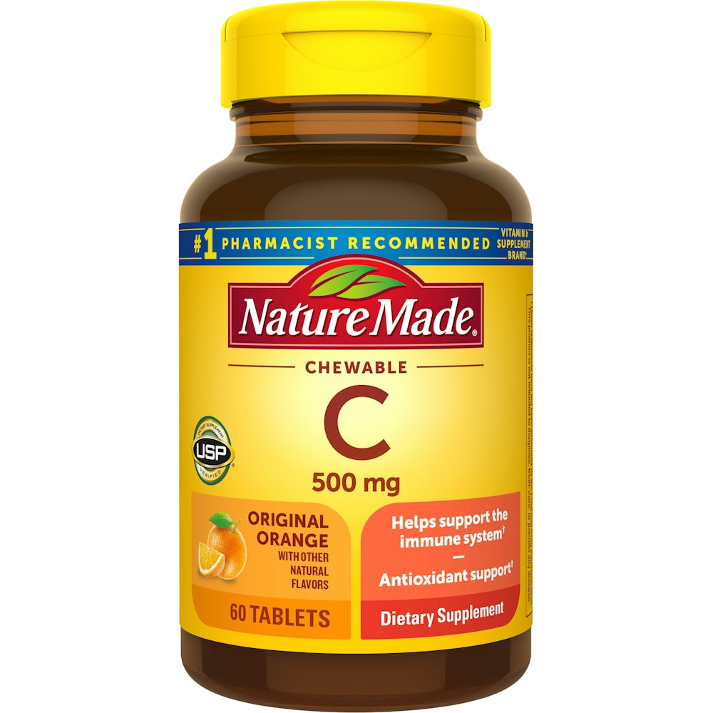 Nature Made Vitamin C, Chewable, 500 Mg, Original Orange, Tablets