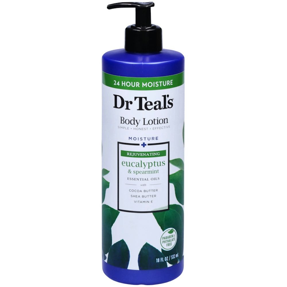 Dr Teal's Moisture + Rejuvenating Eucalyptus & Spearmint Body Lotion, 18 Fl Oz