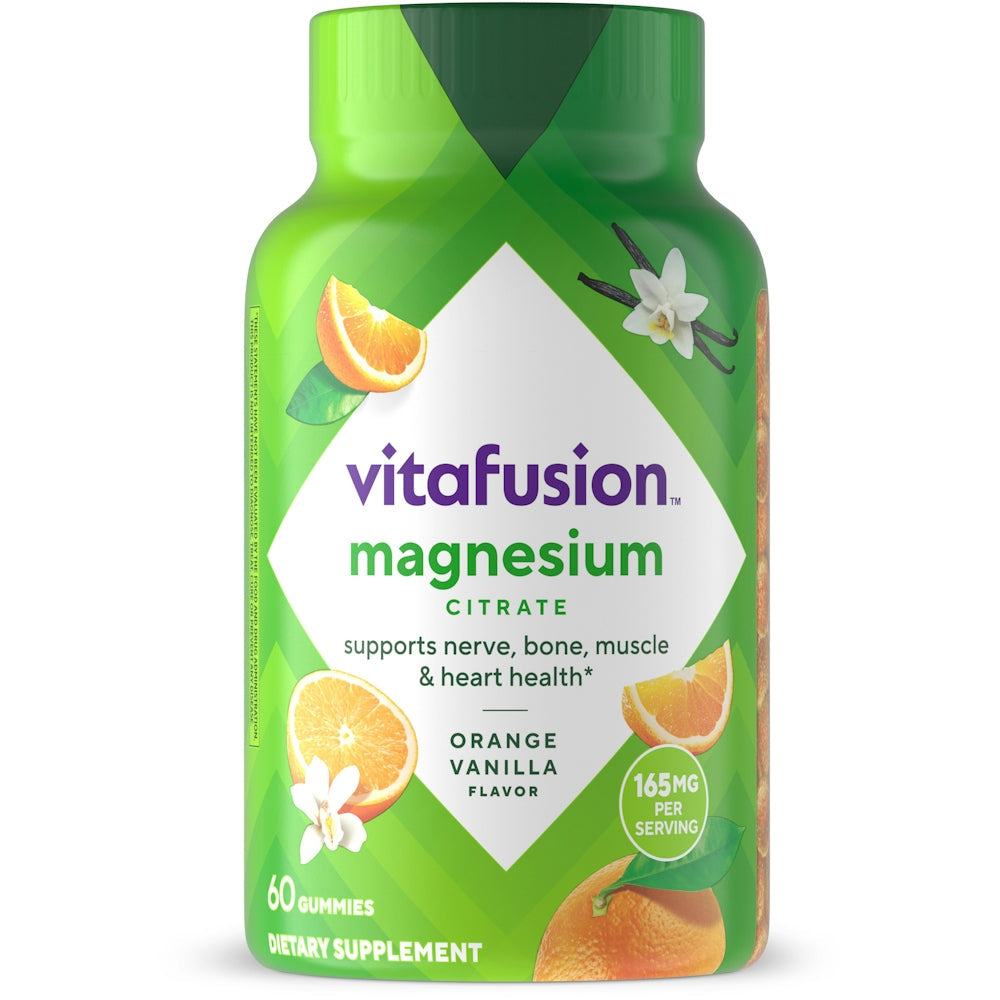 Vitafusion Magnesium Natural Tropical Citrus Flavor Adult Gummies 60 Ct Bottle