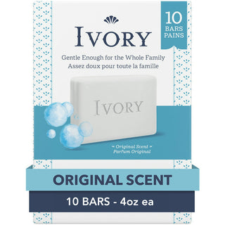 Ivory Original Scent Gentle Bar Soap, 4.0 Oz, 10 Count