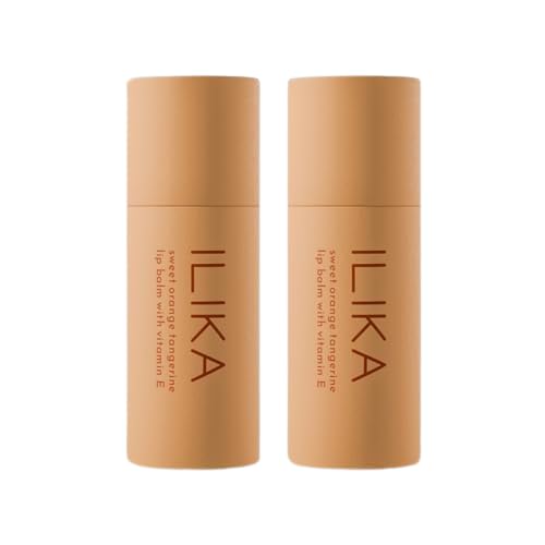 ILIKA Lip balm Organic, Vegan, Plastic-free, 100% Plant-based, 2X Volume, COSMOS Certified Organic, PETA Certified Vegan & Cruelty-Free, 2 Pack, Orange Tangerine - By Baano