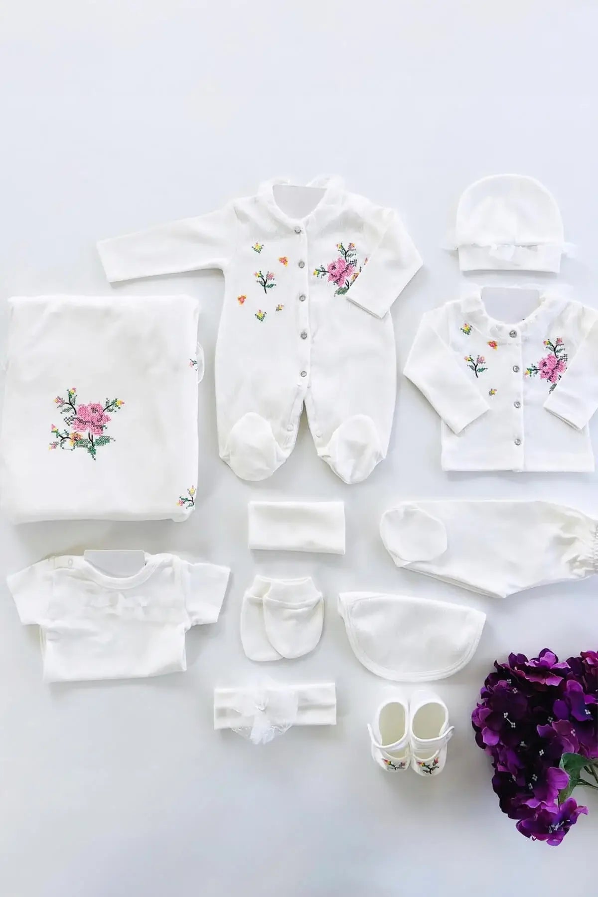 Lucia Newborn Baby Coming Home Outfit Set (11 pcs) - By Baano