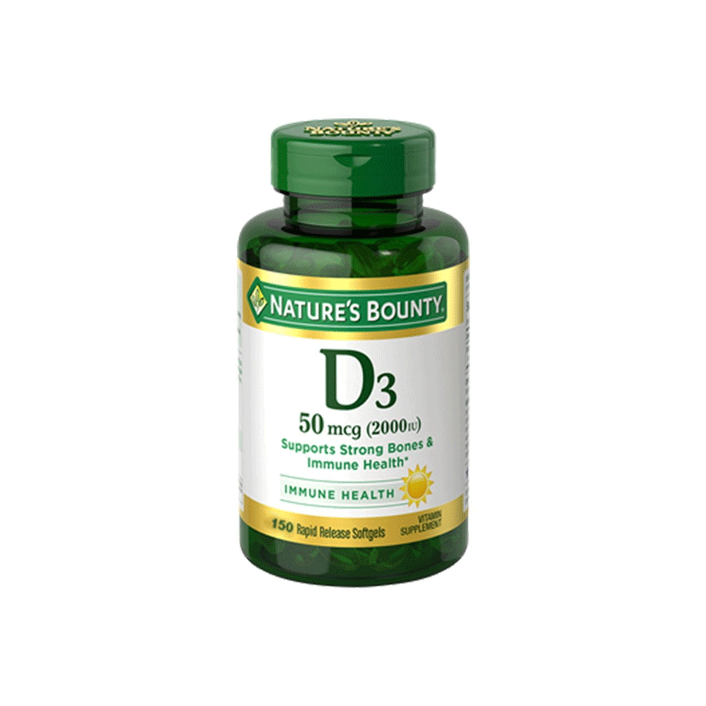 Nature's Bounty Immune Health Vitamin D3 Rapid Release Softgels, 50 Mcg