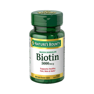Nature's Bounty Biotin 5000 Mcg Vitamin Supplement Quick Dissolve Natural Strawberry Flavor – 60 Tablets