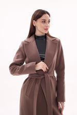 Harrington Classic Wraparound Overcoat in Mocha Mousse