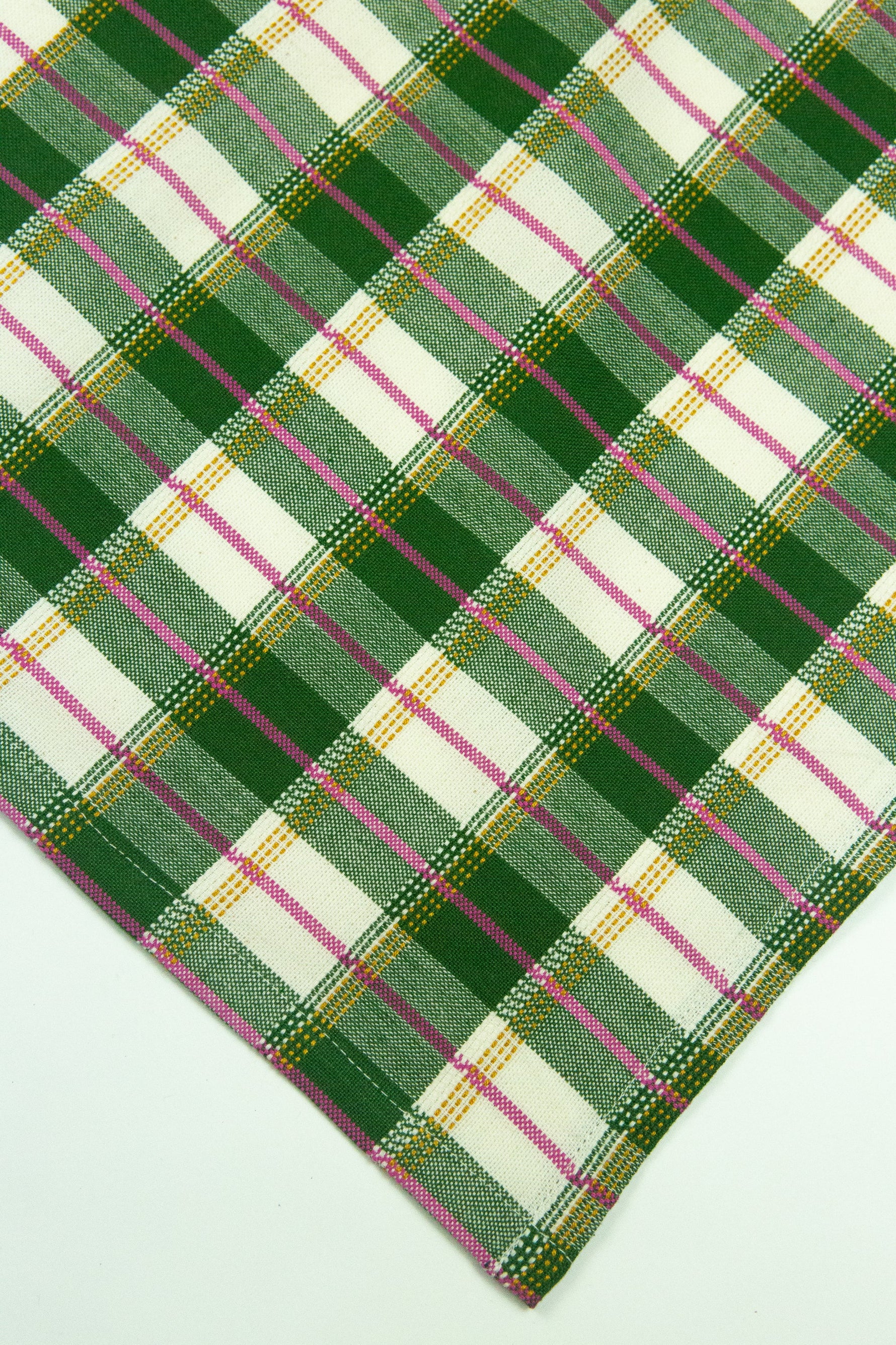 San Andres Gingham Forest & White Table Runner