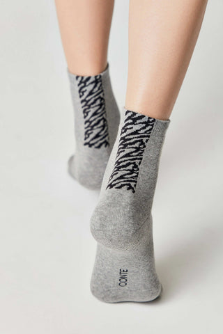 Cotton Socks Conte Comfort 570 - Zebra Stripes - By Baano