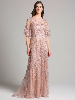 Lara 33277 - Cape Sleeve Mother's Gown - By Baano
