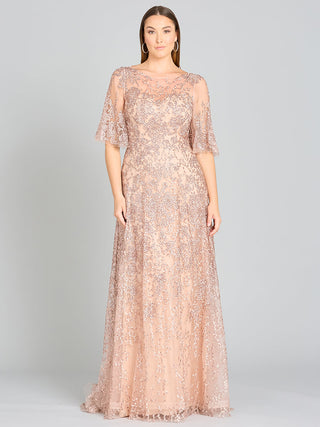 Lara 33277 - Cape Sleeve Mother's Gown - By Baano