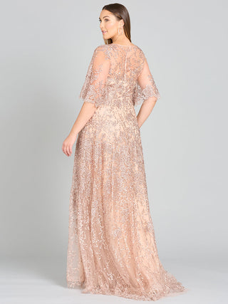 Lara 33277 - Cape Sleeve Mother's Gown - By Baano