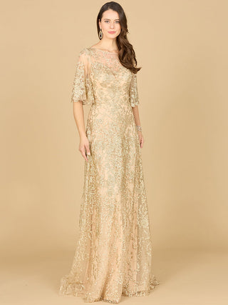 Lara 33277 - Cape Sleeve Mother's Gown - By Baano