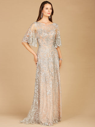 Lara 33277 - Cape Sleeve Mother's Gown - By Baano