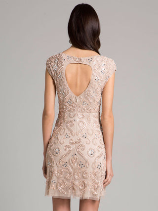 Lara 33404 - Nude Short Dress - By Baano