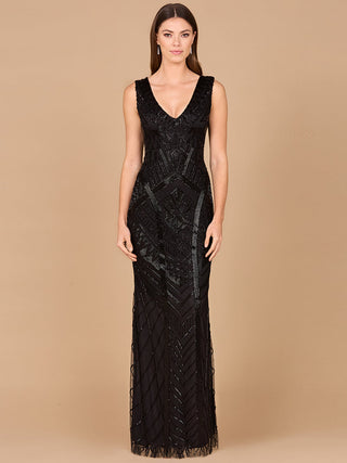 Lara 33552 - Fitted Dress With Tonal Beading - By Baano