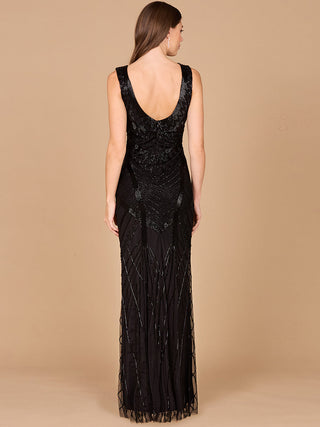 Lara 33552 - Fitted Dress With Tonal Beading - By Baano