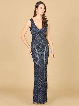 Lara 33552 - Fitted Dress With Tonal Beading - By Baano