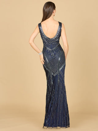 Lara 33552 - Fitted Dress With Tonal Beading - By Baano