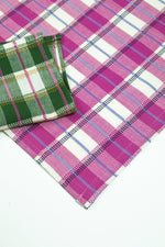 San Andres Gingham Pink & White Table Runner