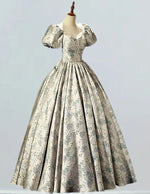 Plus Size Satin Floral V-Neck Gown | Elegant Evening & Prom Dress