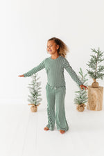 Green Stripes | GIRLS WIDE-LEG SET - By Baano