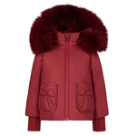 Pramie Little Girls Red Bow Jacket 12M–7Y | Charming Winter Coat with Sweet Bow Detail