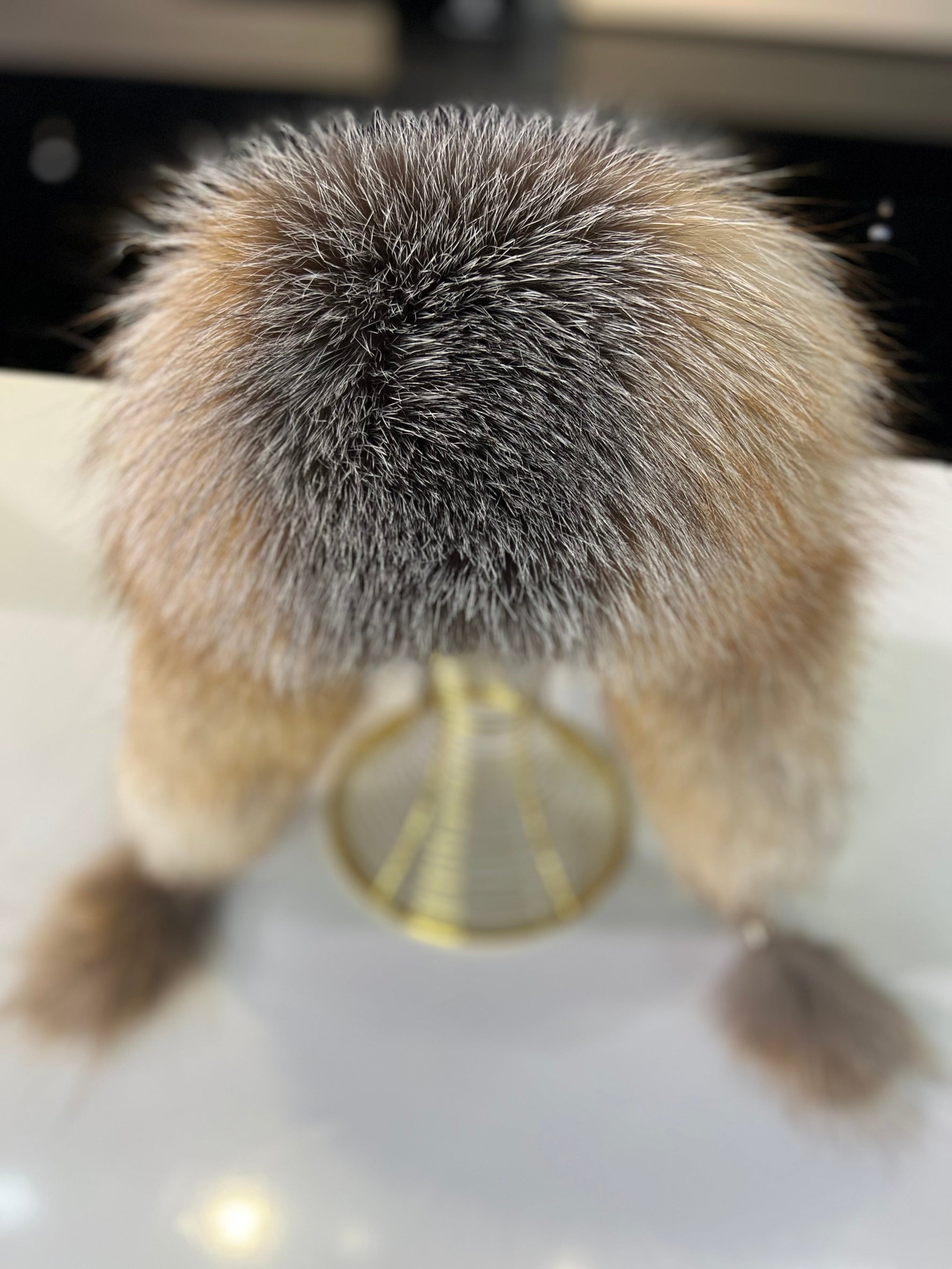 Genuine Silver Fox Fur Genuine Leather Hat