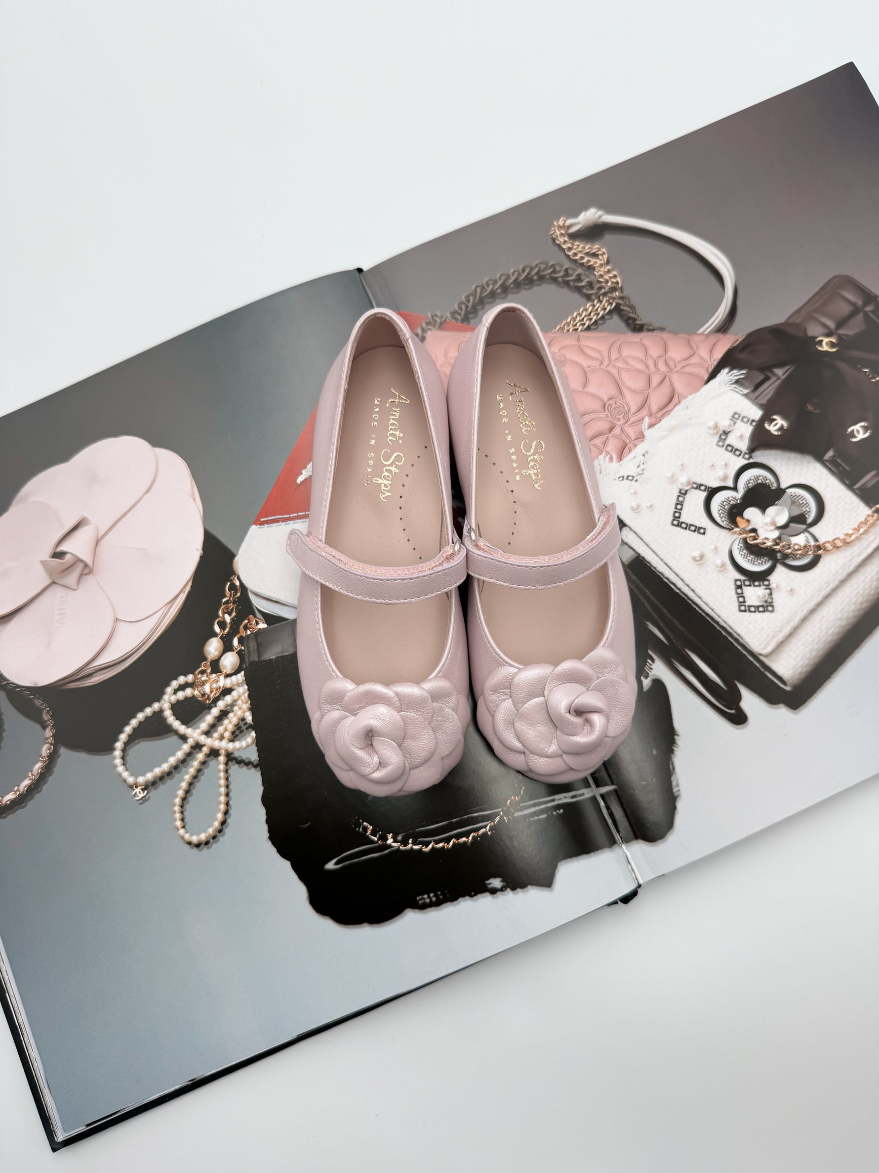Camille- Pink Sheen Leather Mary Jane Shoes