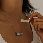 The Luxe Stone Double Plated Name Necklace
