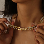 Signature Name Necklace with Chunky Iced Cuban Chain