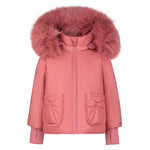 Pramie Little Girls Rose Bow Jacket 12M–4Y | Soft Pink Coat with Adorable Bow Detail