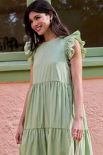 Mittoshop Ruffle Short Sleeve Tiered Maxi Dress - By Baano