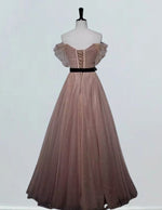 Off the shoulder pleated tulle prom gown plus size evening dress gown point tulle long tulle bridal gown