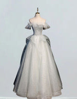 Women's Off-Shoulder Lace Beaded Corset Prom Gown | Elegant Evening Dress