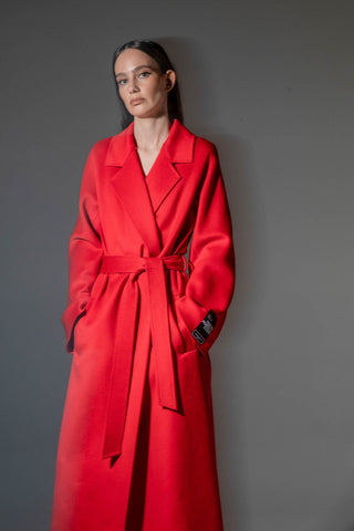 Chester Premium  Wool Cashmere Coat in Sicily Red
