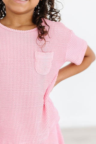 Bubblegum Pink Scrunchy Pocket Tee