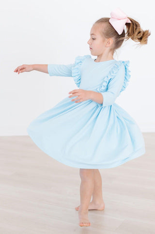 SALE Bluebird 3/4 Sleeve Ruffle Twirl Dress - By Baano