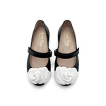 Camille- Black/White Leather Mary Jane Shoes