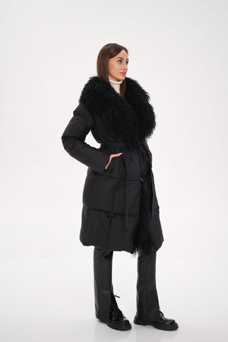 Genuine Lama Fur Premium Down Coat - By Baano