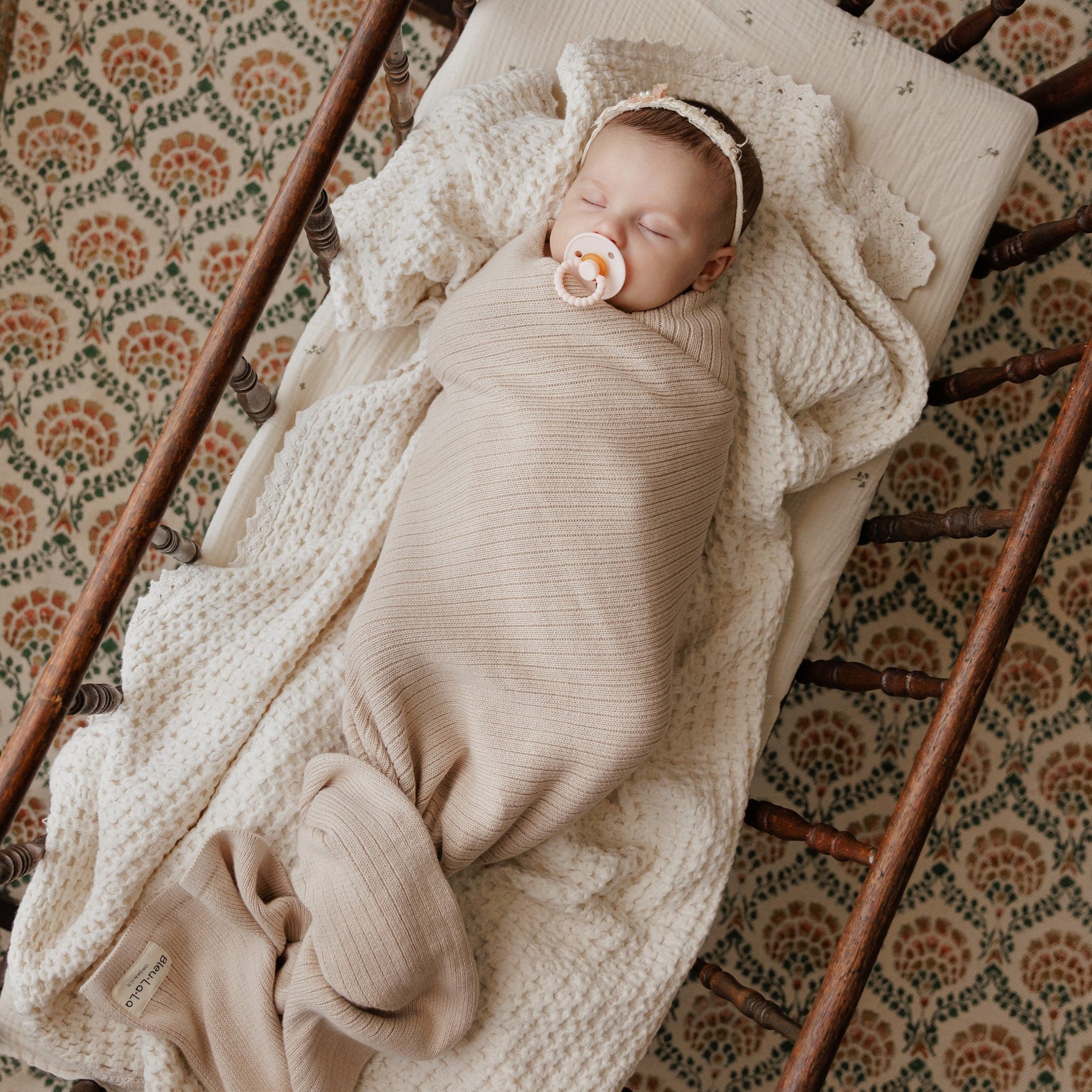 Organic Ribbed Knit Cotton Baby Blanket - By Baano