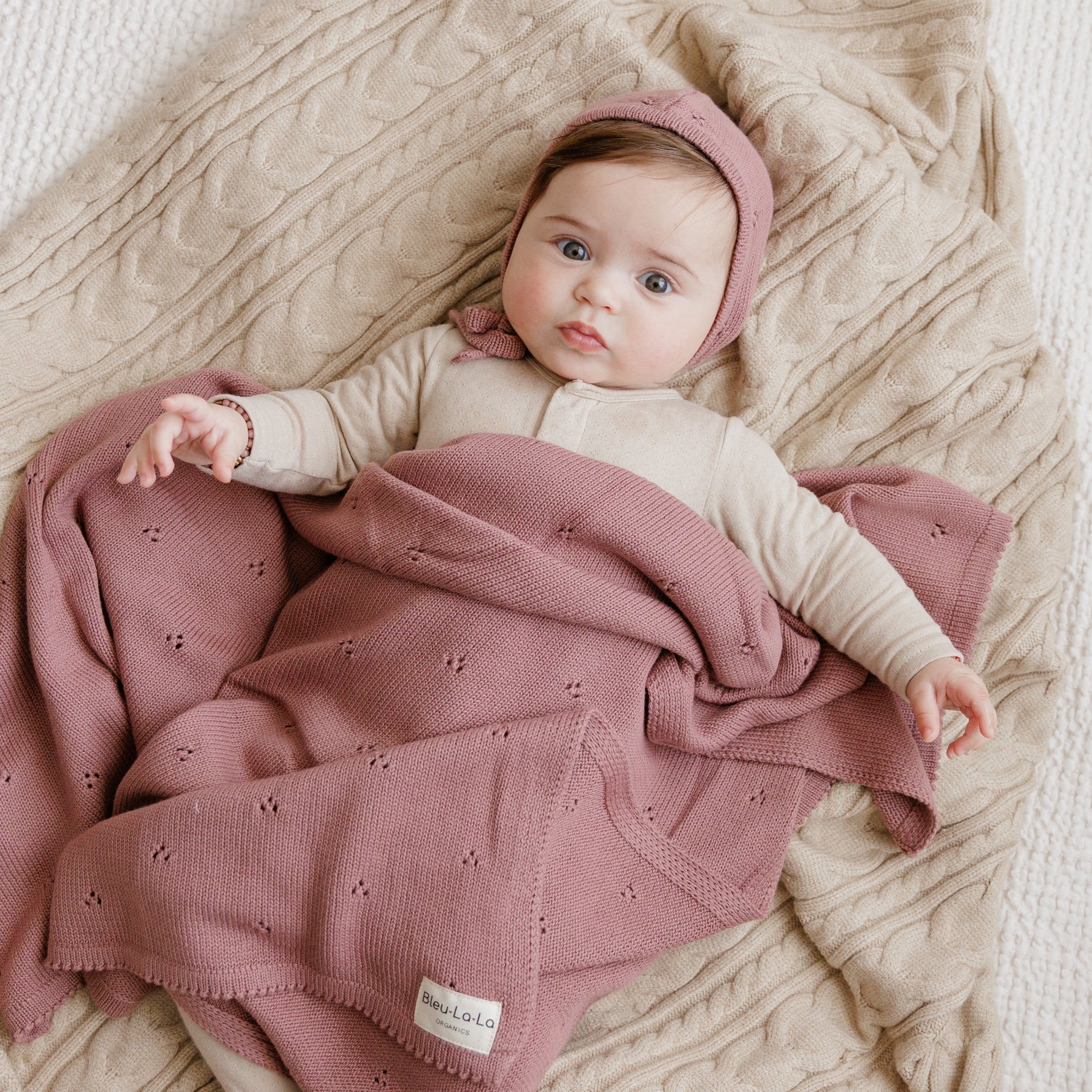 Organic Pointelle Luxury Knit Swaddle Blanket - By Baano