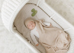 Luxe Collection 100% Organic Cotton Luxury Knit Baby Blanket + Hat Set with Gift Box Bleu La La
