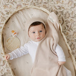 Luxe Collection 100% Organic Cotton Luxury Knit Baby Blanket + Hat Set with Gift Box Bleu La La