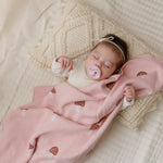 Whimsy Collection - Luxury 100% Cotton Knit Swaddle Baby Blanket Bleu La La