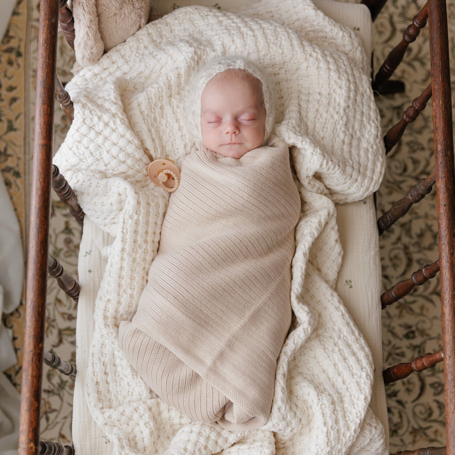 Organic Ribbed Knit Cotton Baby Blanket - By Baano
