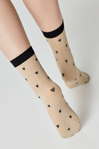 Shimmering Socks Conte Fantasy - "Hearts" Designs - By Baano
