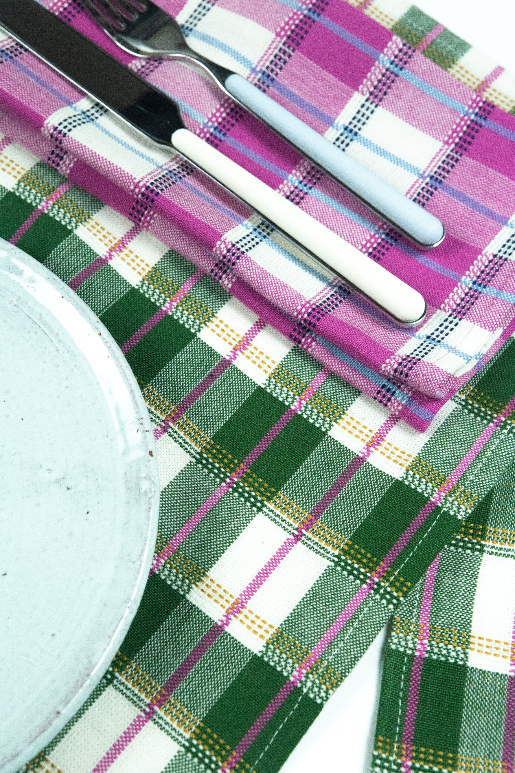 San Andres Gingham Forest & Ivory Placemat