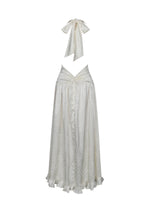 Nalani Floral Ivory Ruffled Halter Maxi Dress