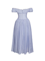 Xavy Baby Blue Off Shoulder Corset Midi Dress Miss Circle