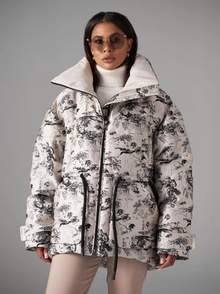 Monochrome Jacquard Down Fill Coat - By Baano